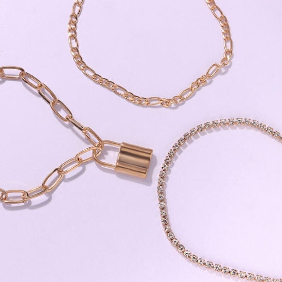 Chain and Lock Anklet, Gold Lock Anklet, Silver Lock Anklet - Picture 9 of 10